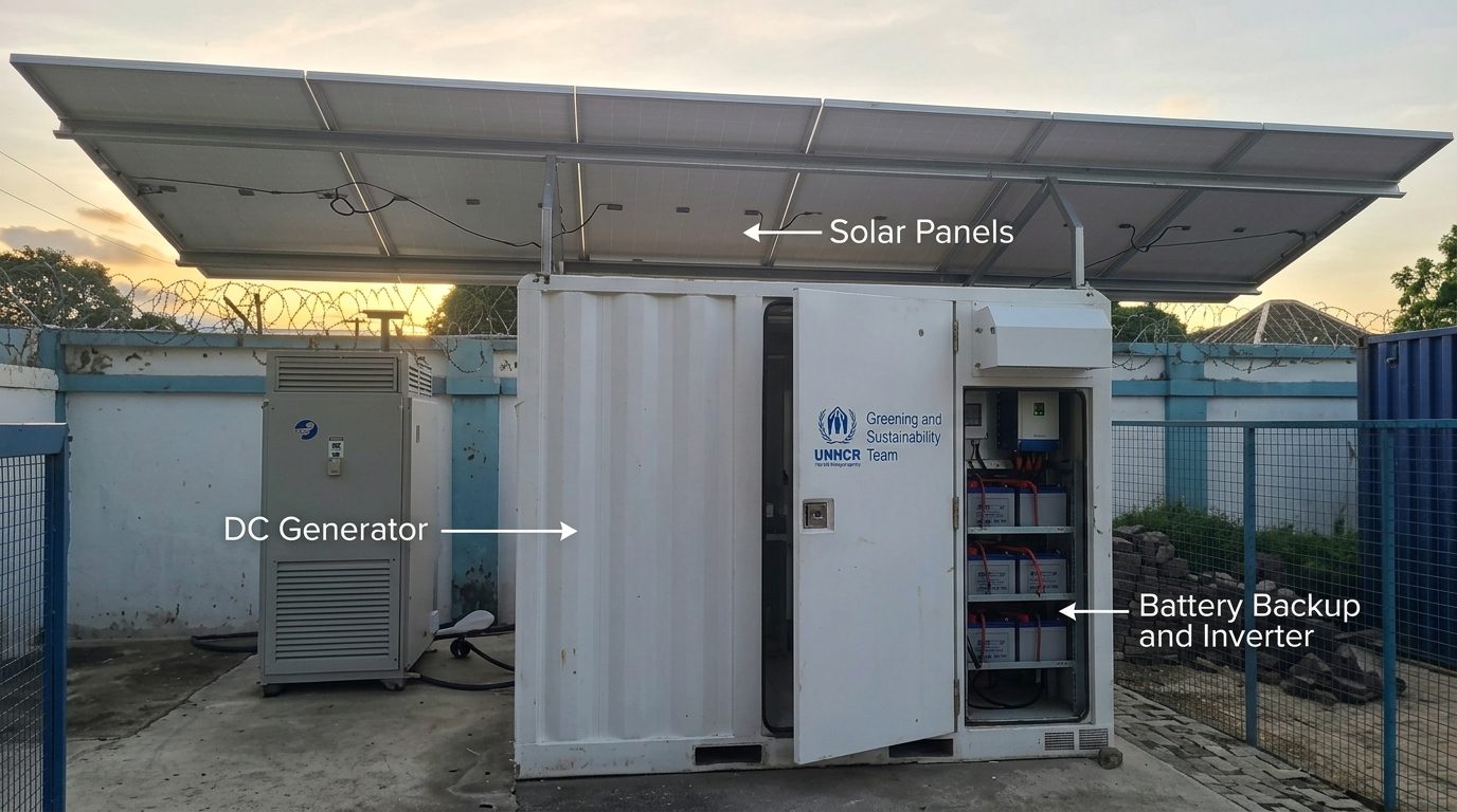 UNHCR Takum — Hybrid PV + DC Generator